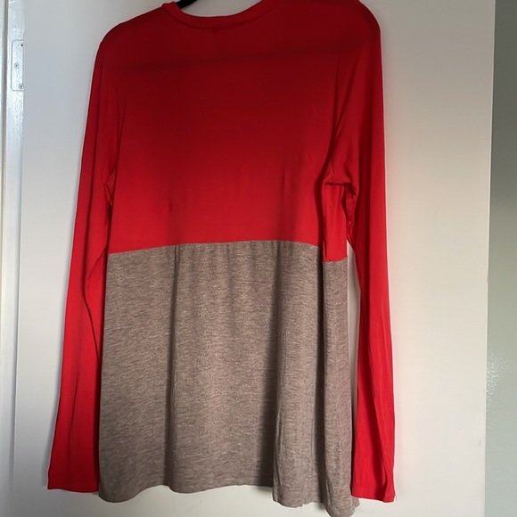 Anthropologie Bordeaux Color Block Tee EUC - Picture 3 of 5